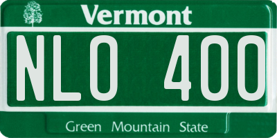 VT license plate NLO400