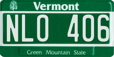 VT license plate NLO406