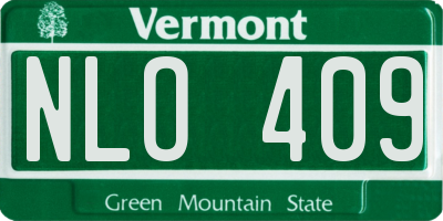 VT license plate NLO409