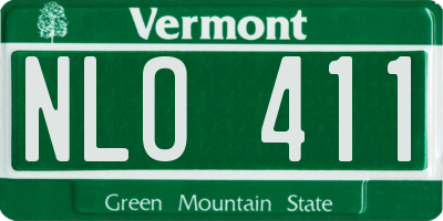 VT license plate NLO411