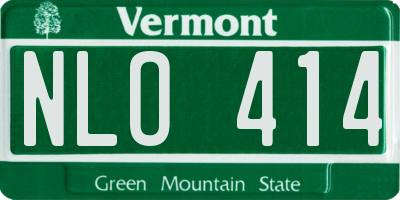 VT license plate NLO414
