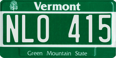VT license plate NLO415