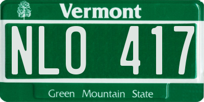 VT license plate NLO417