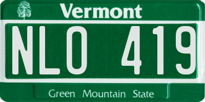 VT license plate NLO419