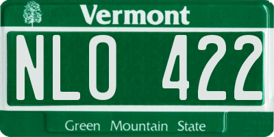 VT license plate NLO422