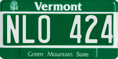 VT license plate NLO424