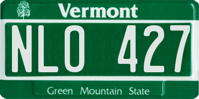 VT license plate NLO427