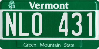 VT license plate NLO431