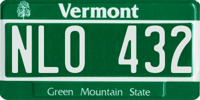 VT license plate NLO432