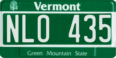 VT license plate NLO435