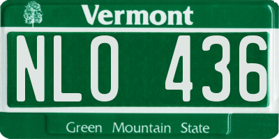 VT license plate NLO436