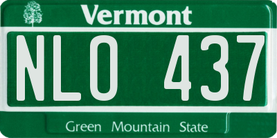 VT license plate NLO437