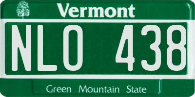 VT license plate NLO438