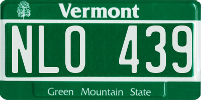 VT license plate NLO439