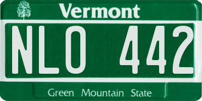 VT license plate NLO442
