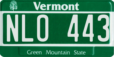VT license plate NLO443
