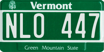 VT license plate NLO447