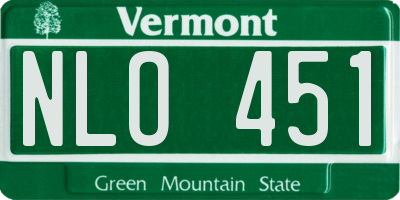 VT license plate NLO451