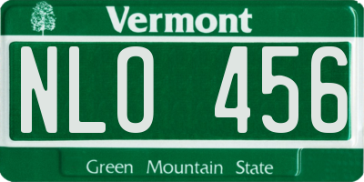 VT license plate NLO456