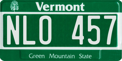 VT license plate NLO457