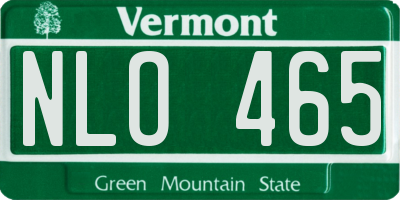 VT license plate NLO465