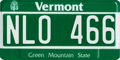 VT license plate NLO466