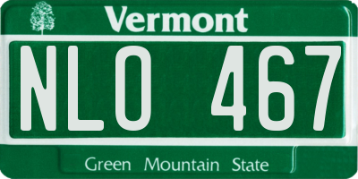 VT license plate NLO467