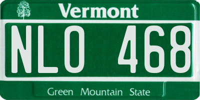 VT license plate NLO468