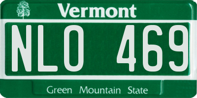 VT license plate NLO469
