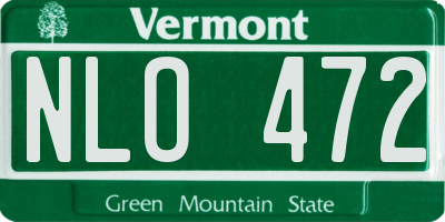 VT license plate NLO472