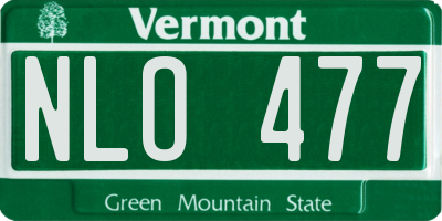 VT license plate NLO477