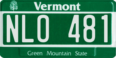 VT license plate NLO481
