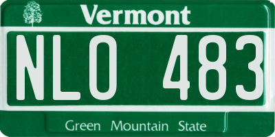 VT license plate NLO483