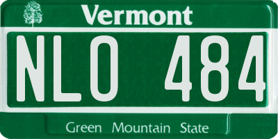VT license plate NLO484