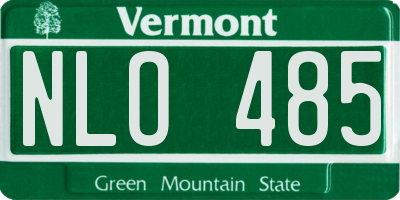 VT license plate NLO485