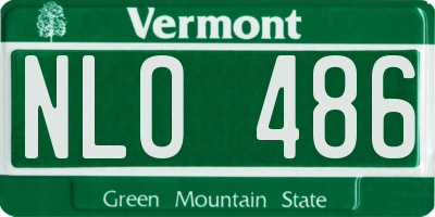 VT license plate NLO486