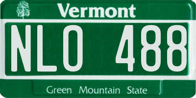 VT license plate NLO488