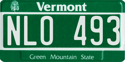 VT license plate NLO493