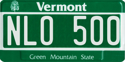 VT license plate NLO500