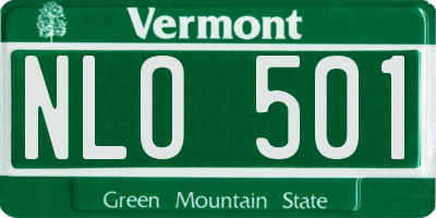 VT license plate NLO501