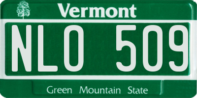 VT license plate NLO509