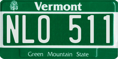 VT license plate NLO511