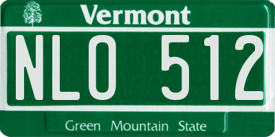 VT license plate NLO512
