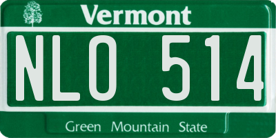 VT license plate NLO514
