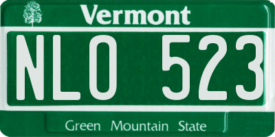 VT license plate NLO523