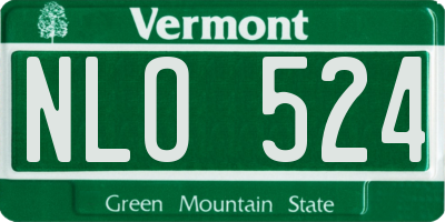 VT license plate NLO524