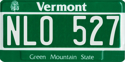 VT license plate NLO527