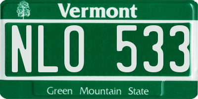 VT license plate NLO533