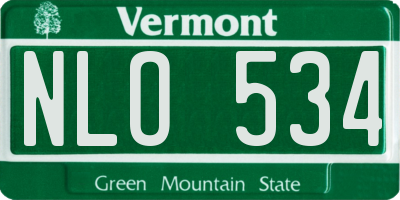 VT license plate NLO534