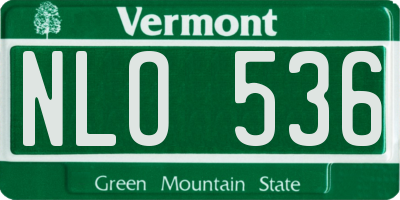 VT license plate NLO536